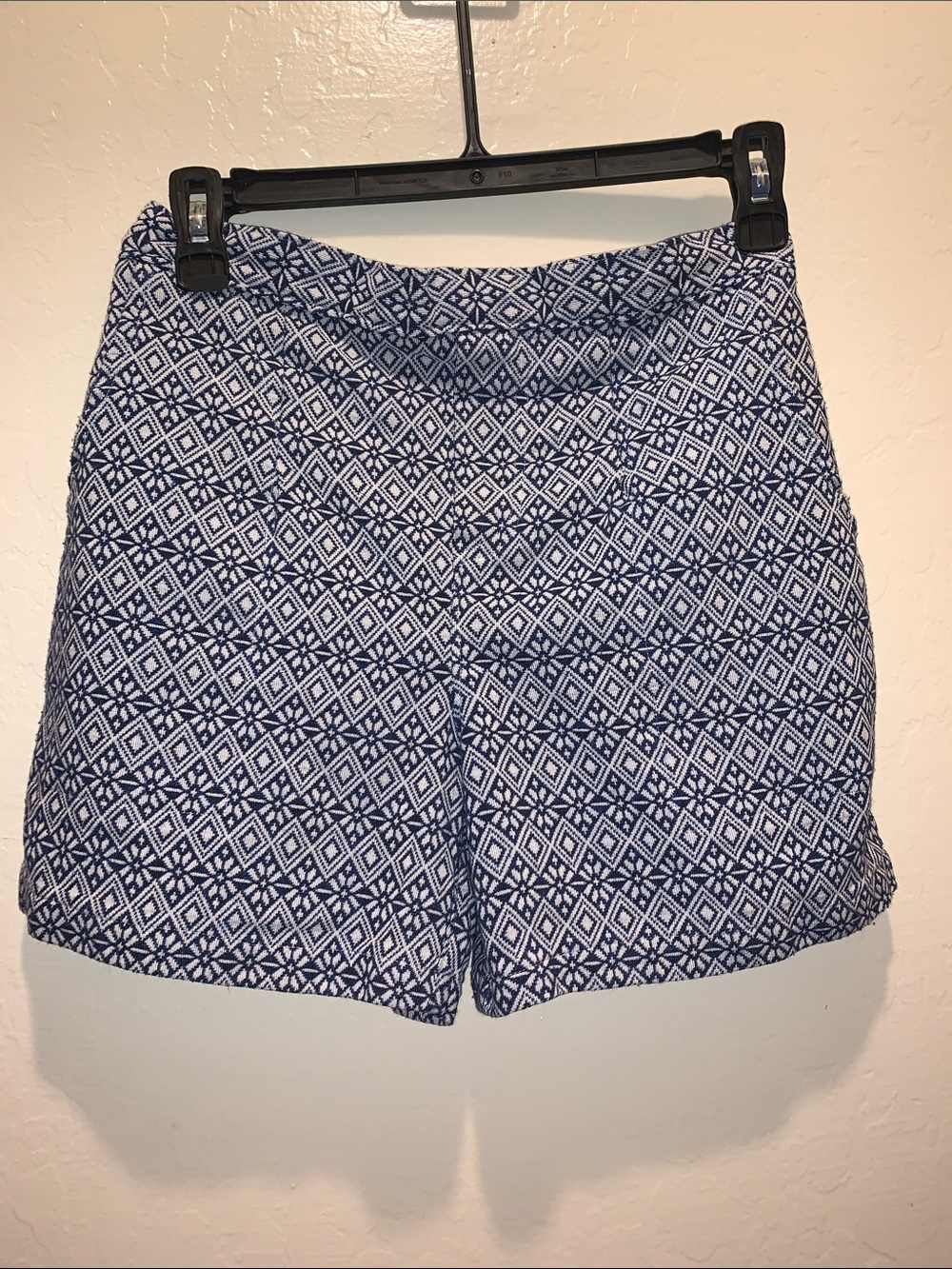 Patterned Navy & White Shorts
